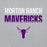 Close-up view of Morton Ranch High School Mavericks Grey Classic Unisex Hoodie 024