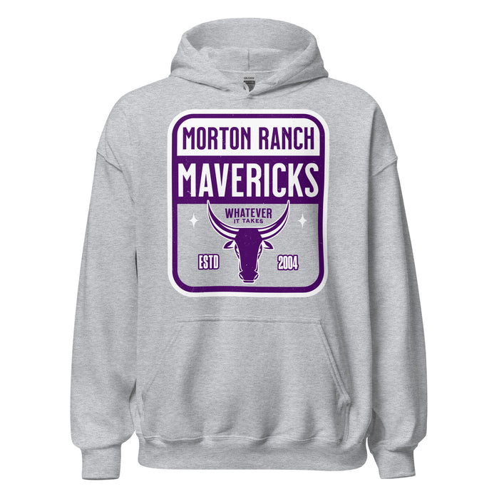 Morton Ranch High School Mavericks Grey Classic Unisex Hoodie 001