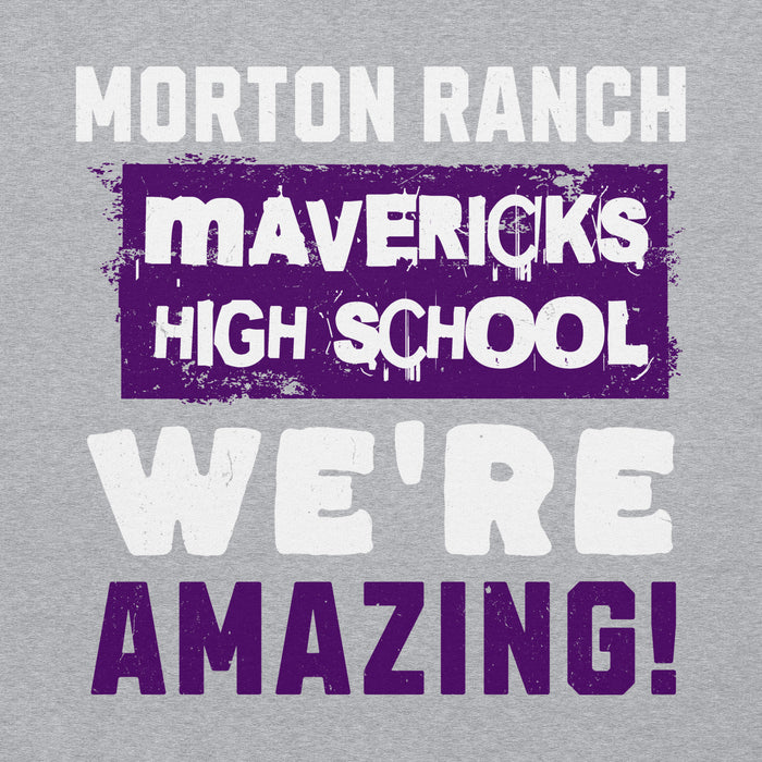Close-up view of Morton Ranch High School Mavericks Grey Classic Unisex Hoodie 231