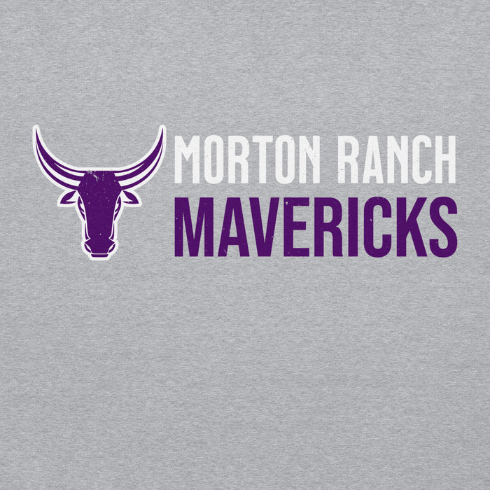 Close-up view of Morton Ranch High School Mavericks Grey Classic Unisex Hoodie 200
