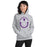 Woman wearing Morton Ranch High School Mavericks Grey Classic Unisex Hoodie 229