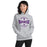 Woman wearing Morton Ranch High School Mavericks Grey Classic Unisex Hoodie 218