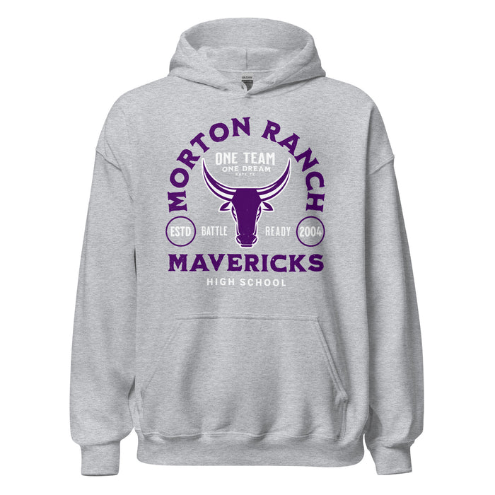 Morton Ranch High School Mavericks Grey Classic Unisex Hoodie 208