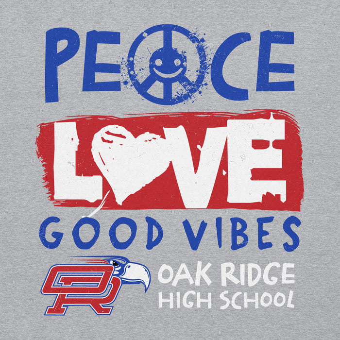 Close-up view of Oak Ridge High School War Eagles Grey Classic Unisex Hoodie 240