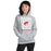 Woman wearing Odessa High School Bronchos Grey Classic Unisex Hoodie 236