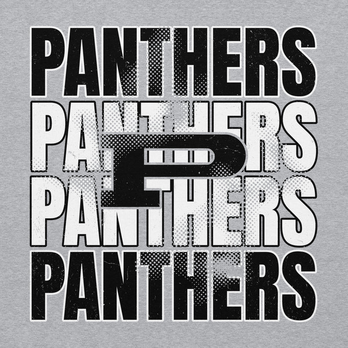 Close-up view of Permian High School Panthers Grey Classic Unisex Hoodies 233