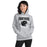 Woman wearing Permian High School Panthers Grey Classic Unisex Hoodie 204