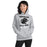 Woman wearing Permian High School Panthers Grey Classic Unisex Hoodie 205