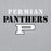 Close-up view of Permian High School Panthers Grey Classic Unisex Hoodie 017