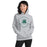 Woman wearing Reagan High School Rattlers Grey Classic Unisex Hoodie 201