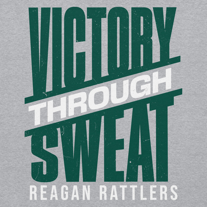 Close-up view of Reagan High School Rattlers Grey Classic Unisex Hoodie 241