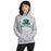 Woman wearing Reagan High School Rattlers Grey Classic Unisex Hoodie 206