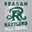 Close-up view of Reagan High School Rattlers Grey Classic Unisex Hoodie 205