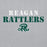 Close-up view of Reagan High School Rattlers Grey Classic Unisex Hoodie 017