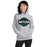 Woman wearing Reagan High School Rattlers Grey Classic Unisex Hoodie 011