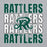 Close-up view of Reagan High School Rattlers Grey Classic Unisex Hoodie 233
