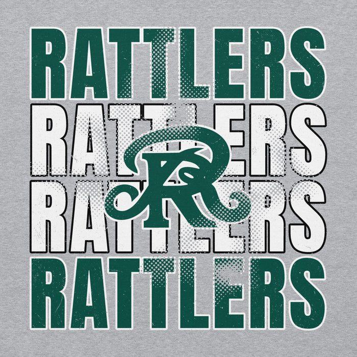 Close-up view of Reagan High School Rattlers Grey Classic Unisex Hoodie 233