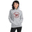 Woman wearing Round Rock High School Dragons Grey Classic Unisex Hoodie 214