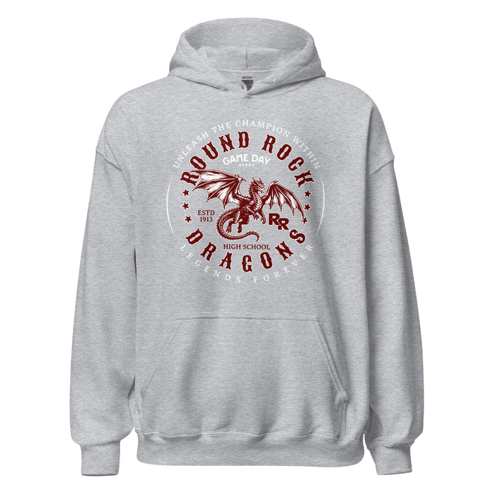 Round Rock High School Dragons Grey Classic Unisex Hoodie 214