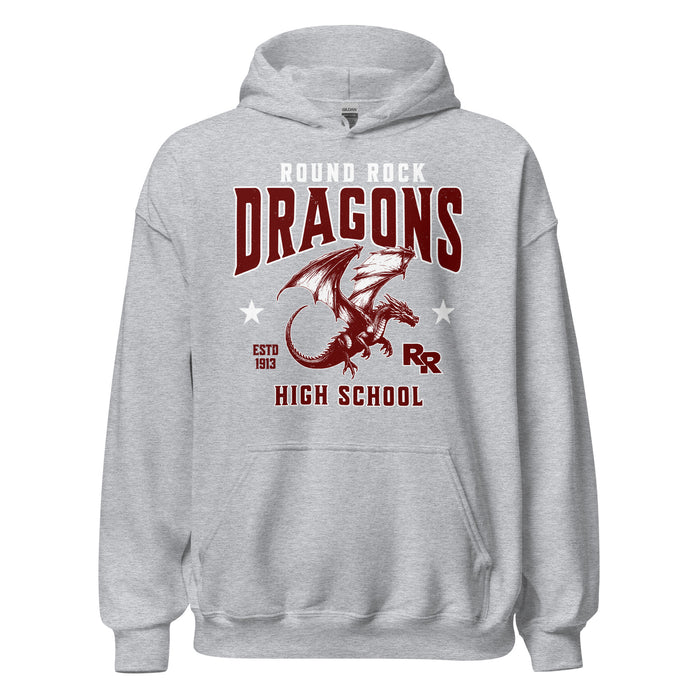 Round Rock High School Dragons Grey Classic Unisex Hoodie 213