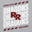 Close-up view of Round Rock High School Dragons Grey Classic Unisex Hoodie 223
