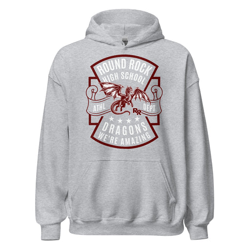 Round Rock High School Dragons Grey Classic Unisex Hoodie 207