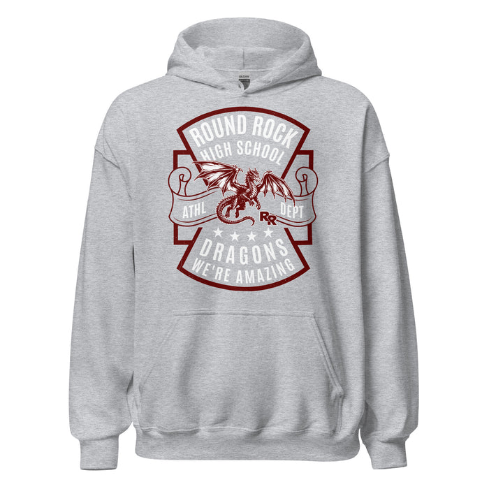 Round Rock High School Dragons Grey Classic Unisex Hoodie 207