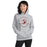 Woman wearing Round Rock High School Dragons Grey Classic Unisex Hoodie 201