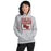 Woman wearing Round Rock High School Dragons Grey Classic Unisex Hoodie 001