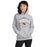 Woman wearing Round Rock High School Dragons Grey Classic Unisex Hoodie 211