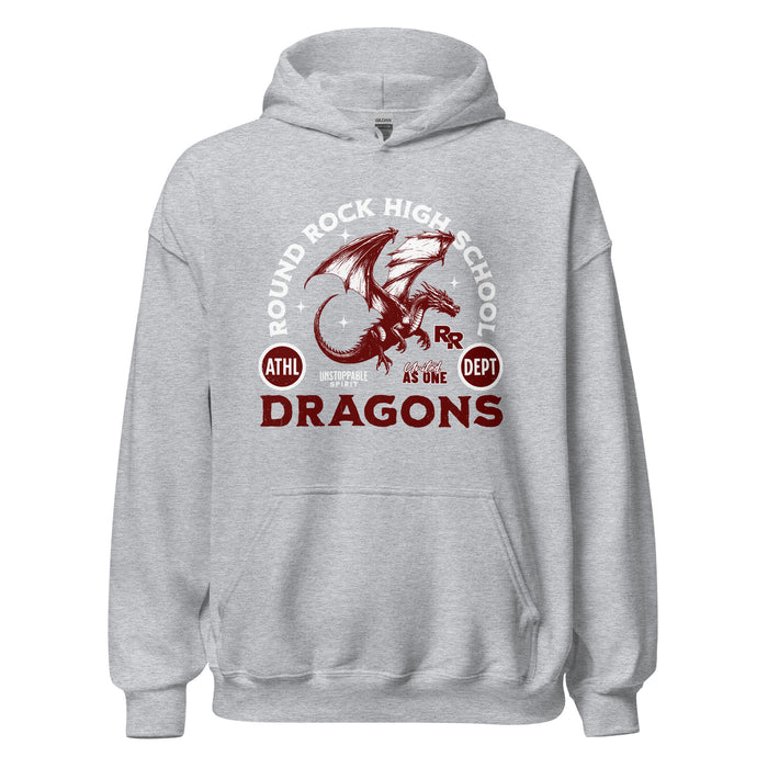Round Rock High School Dragons Grey Classic Unisex Hoodie 208