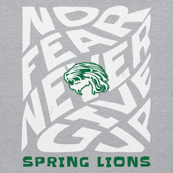 Back view of Spring High School Lions Grey Classic Unisex Hoodie 236