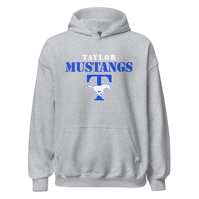 Taylor High School Mustangs Grey Classic Unisex Hoodie 017