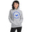 Woman wearing Taylor High School Mustangs Grey Classic Unisex Hoodie 214