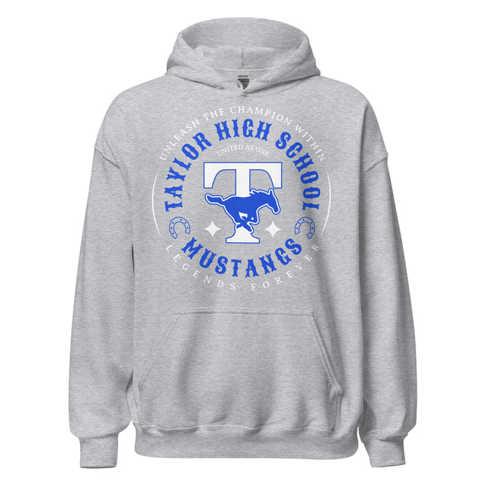 Taylor High School Mustangs Grey Classic Unisex Hoodie 214