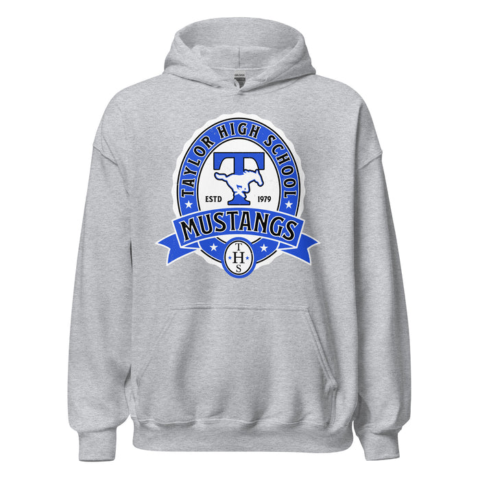 Taylor High School Mustangs Grey Classic Unisex Hoodie 212