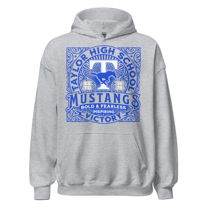 Taylor High School Mustangs Grey Classic Unisex Hoodie 206