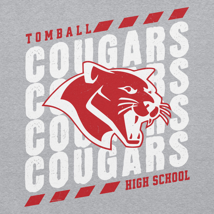 Close-up view of Tomball High School Cougars Grey Classic Unisex Hoodie 223