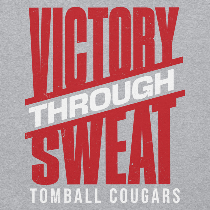 Close-up view of Tomball High School Cougars Grey Classic Unisex Hoodie 241