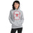 Woman wearing Tomball High School Cougars Grey Classic Unisex Hoodie 207