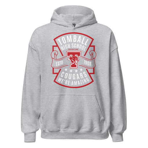 Tomball High School Cougars Grey Classic Unisex Hoodie 207
