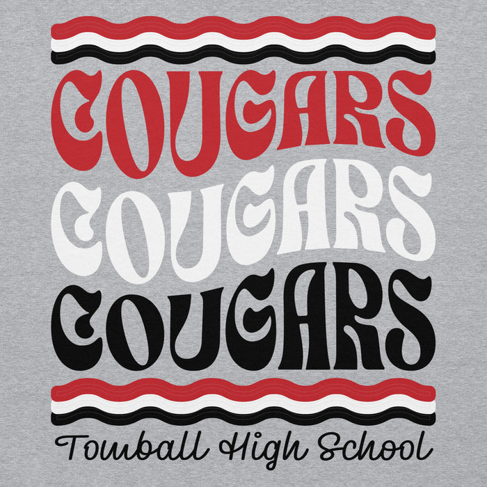 Close-up view of Tomball High School Cougars Grey Classic Unisex Hoodie 227