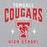 Close-up view of Tomball High School Cougars Grey Classic Unisex Hoodie 213