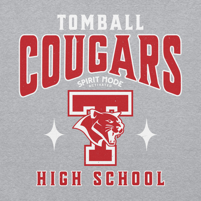 Close-up view of Tomball High School Cougars Grey Classic Unisex Hoodie 213