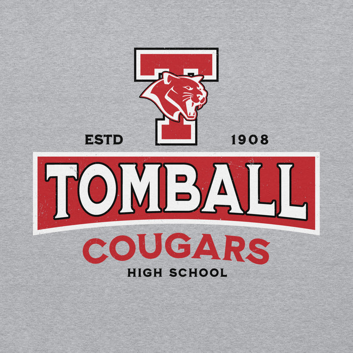 Close-up view of Tomball High School Cougars Grey Classic Unisex Hoodie 202