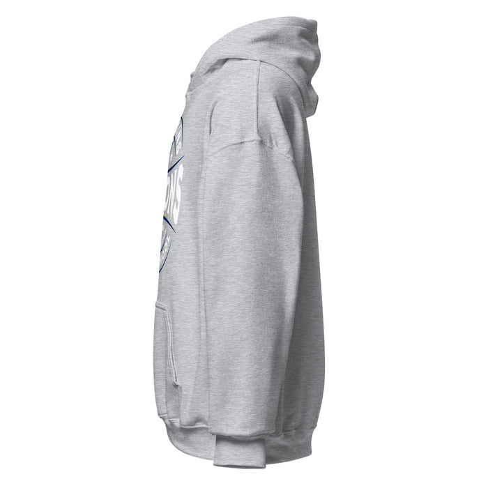 Left side view of Tompkins High School Falcons Grey Classic Unisex Hoodie 218