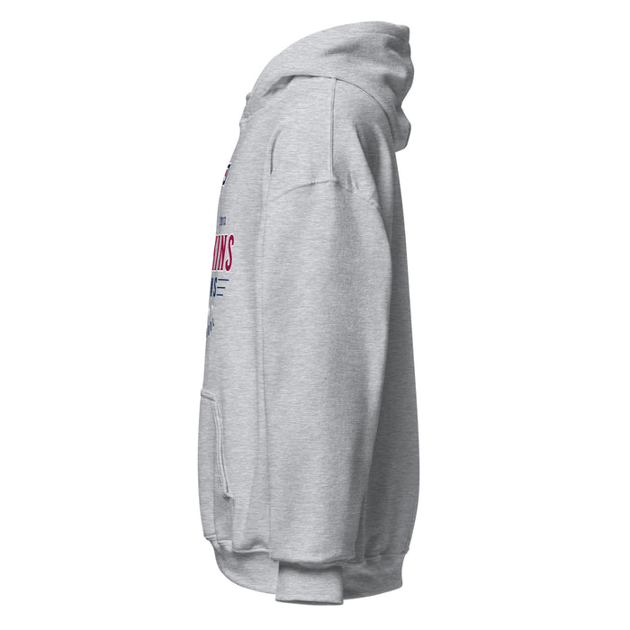 Left side view of Tompkins High School Falcons Grey Classic Unisex Hoodie 217