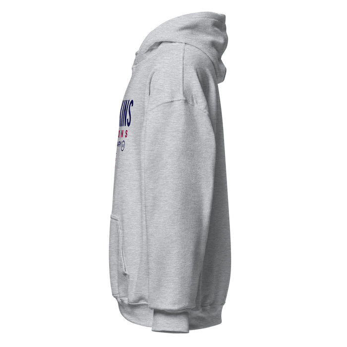 Left side view of Tompkins High School Falcons Grey Classic Unisex Hoodie 003