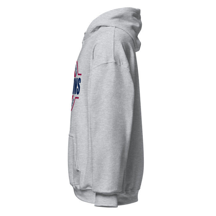 Left side view of Tompkins High School Falcons Grey Classic Unisex Hoodie 011