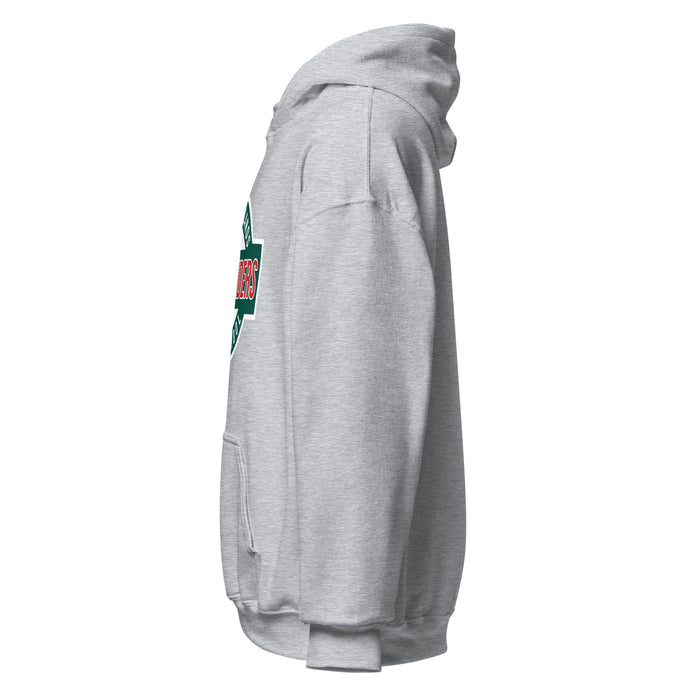 Side view of The Woodlands High School Highlanders Sport Grey Classic Unisex Hoodie 011